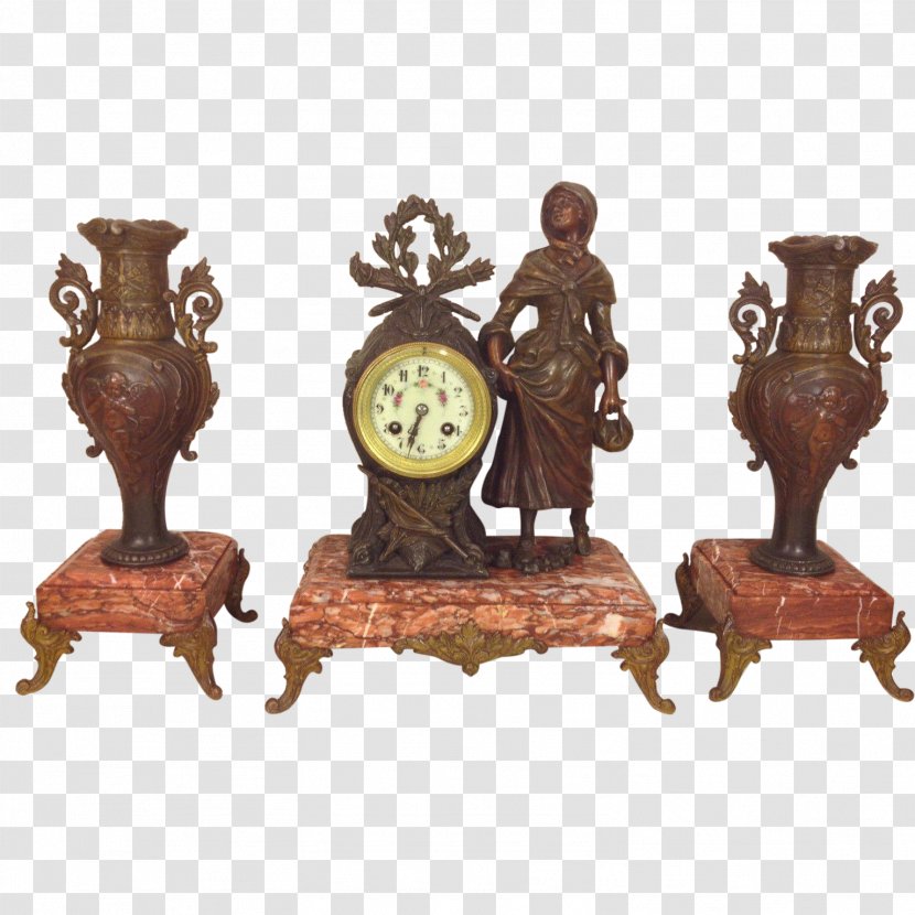 Garniture French Empire Mantel Clock Antique Transparent PNG