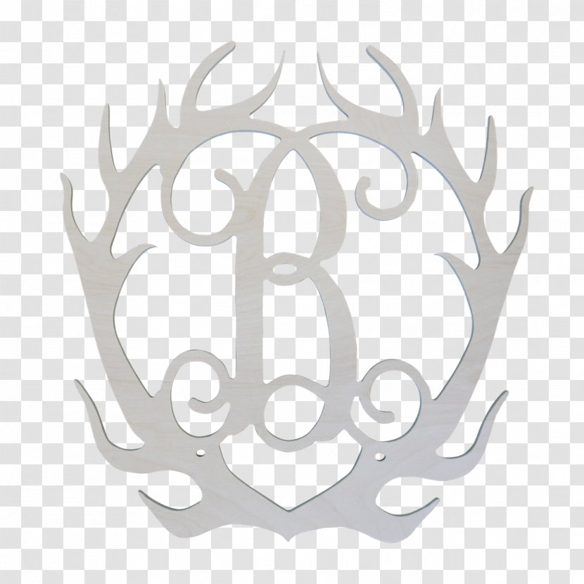 Monogram Letter Initial Door Hanger Wood - Leaf - Antler Transparent PNG