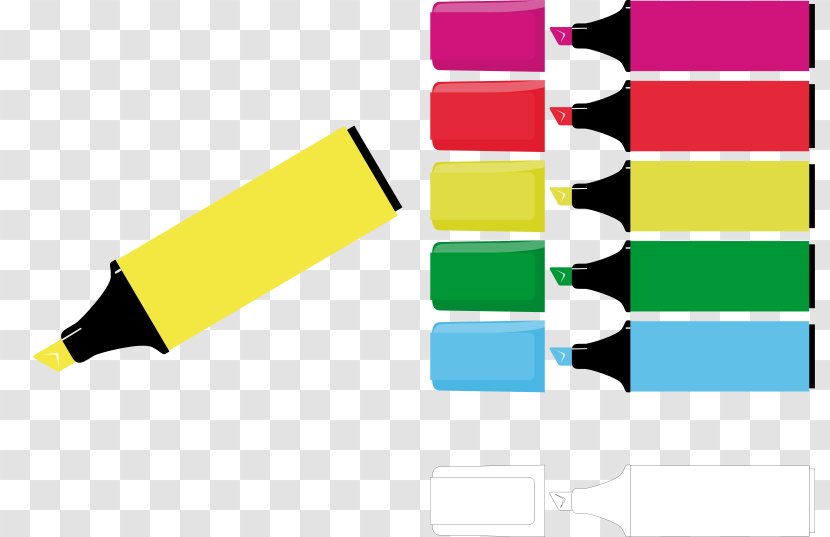 Marker Pen Highlighter Pencil Clip Art - Yellow - Markers Cliparts Transparent PNG