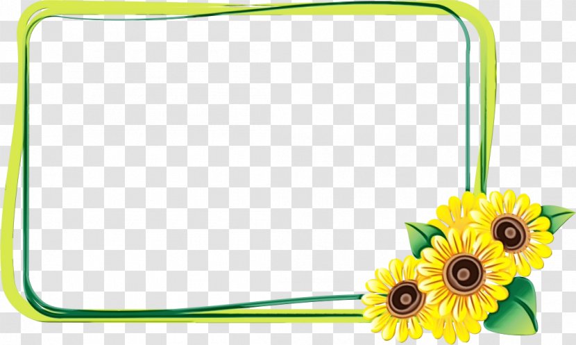 Sunflower Drawing - Picture Frames - Yellow Cuadro Transparent PNG