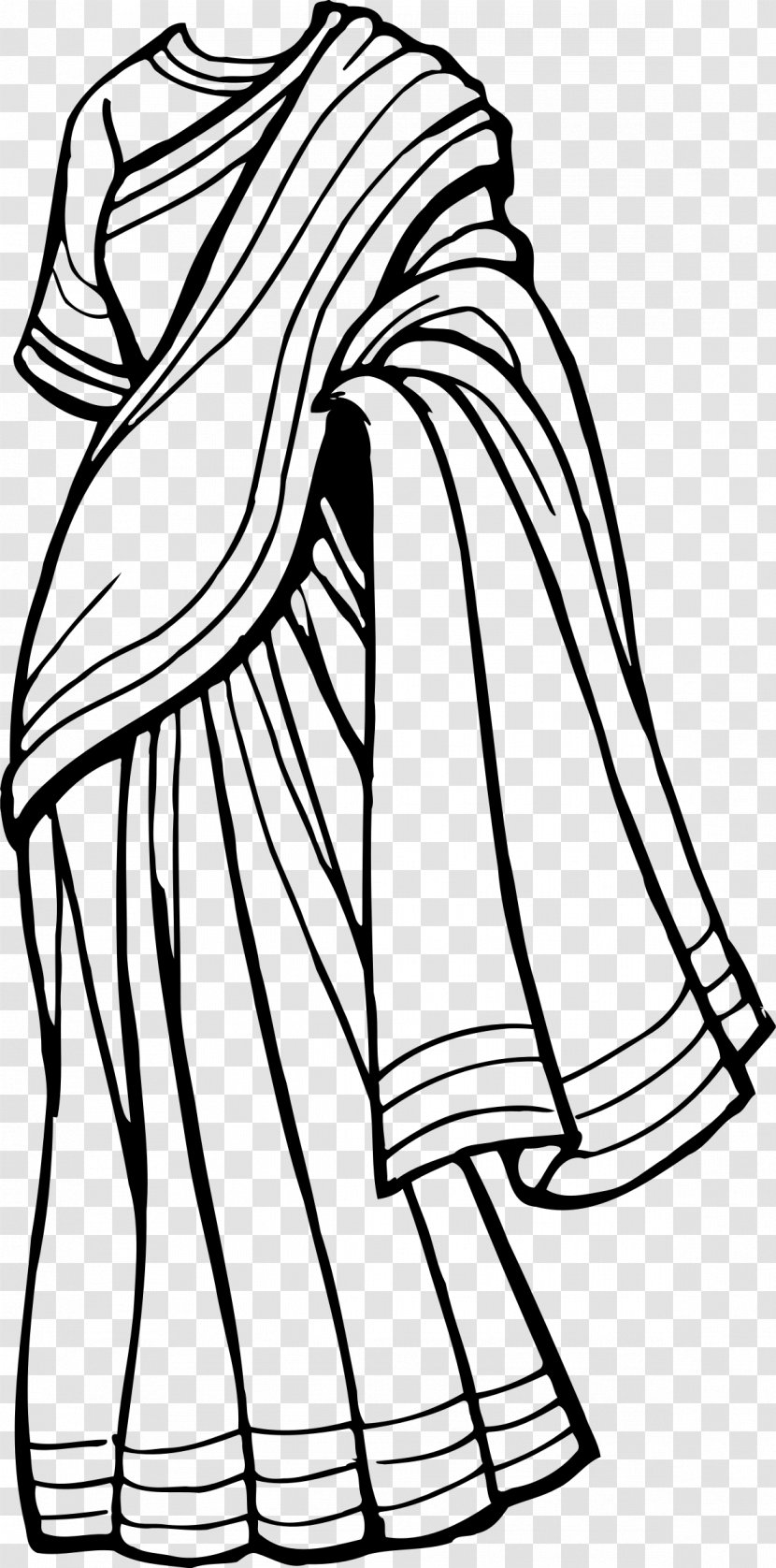 Sari Clothing Clip Art - Draped Garment - Saree Transparent PNG