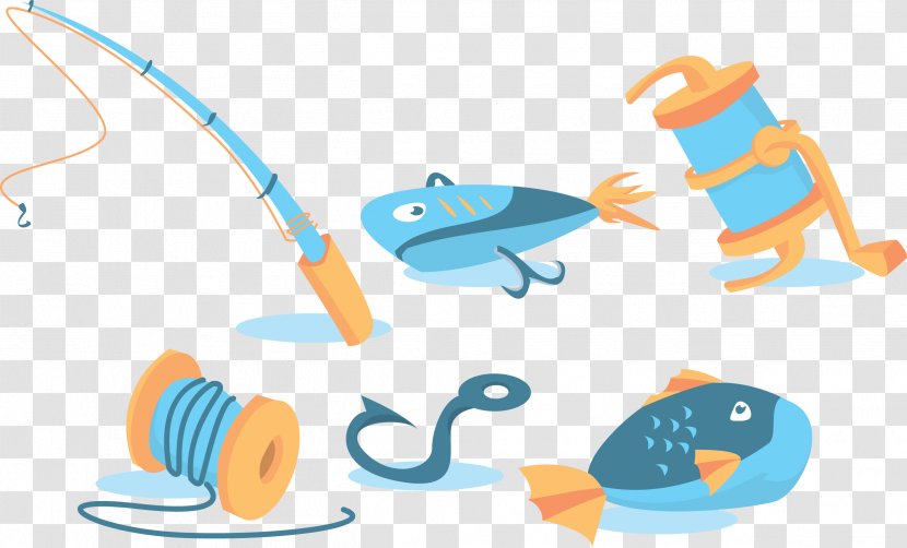 Fishing Rod Tackle Fish Hook - Organism - Cartoon Transparent PNG