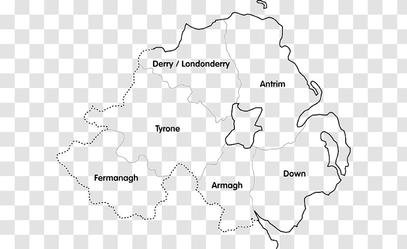Blank Map Northern Ireland Diagram Transparent PNG