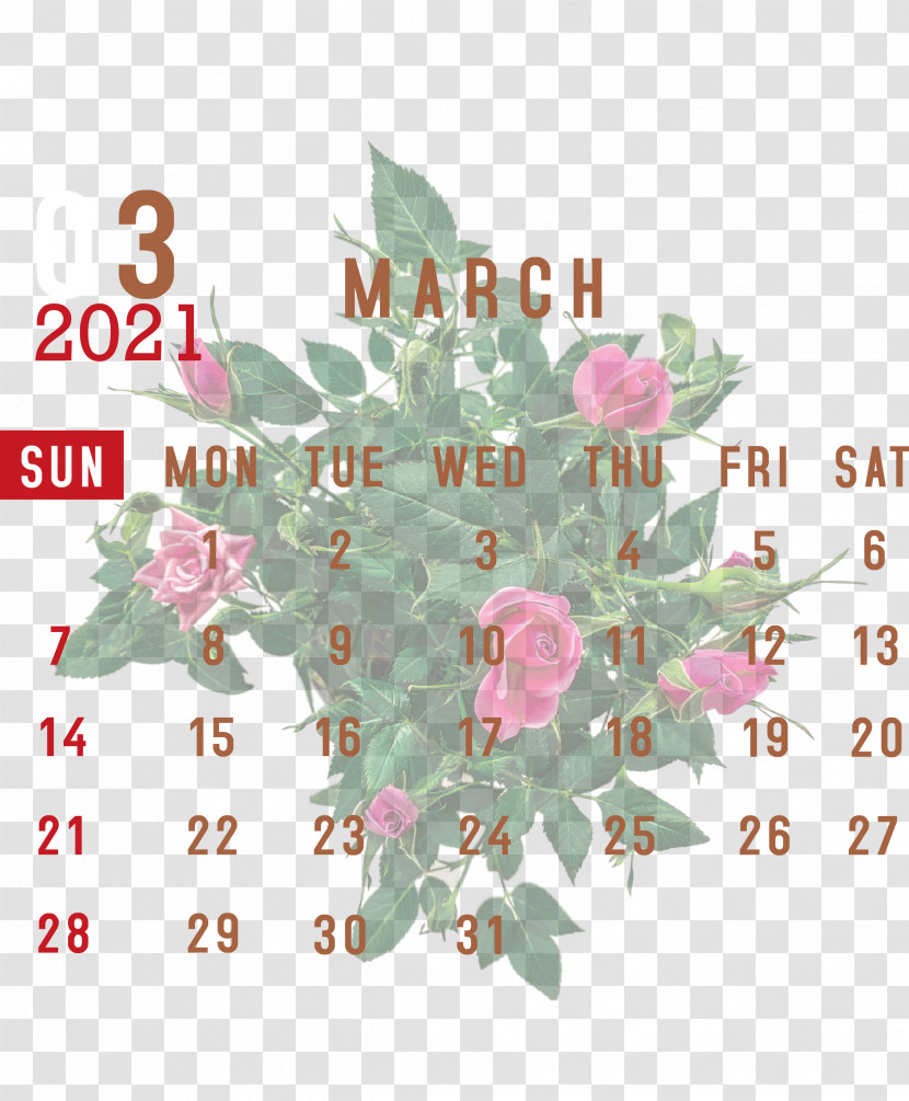 March 2021 Printable Calendar March 2021 Calendar 2021 Calendar Transparent PNG