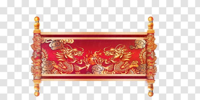 China Scroll Chinese Dragon Traditional Characters - Table - Reel Transparent PNG