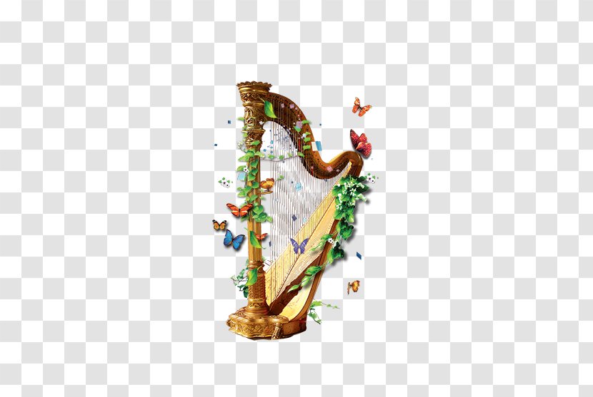 Lichun Poster Musical Instrument - Cartoon - Harp Transparent PNG