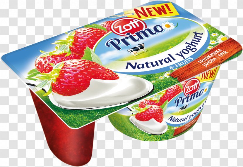 Milk Zott Yoghurt Food Strawberry - Dessert Transparent PNG