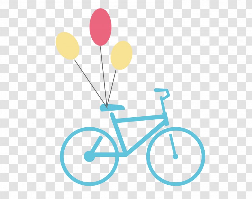 San Diego Bicycle Illustration - Idea - With Balloon Vector Material Transparent PNG