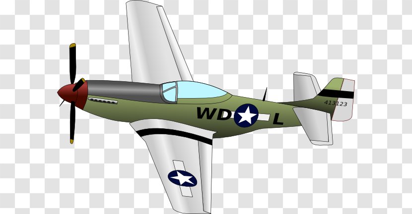 Airplane Fighter Aircraft North American P-51 Mustang Clip Art - Jet - Propeller Aeroplanes Transparent PNG
