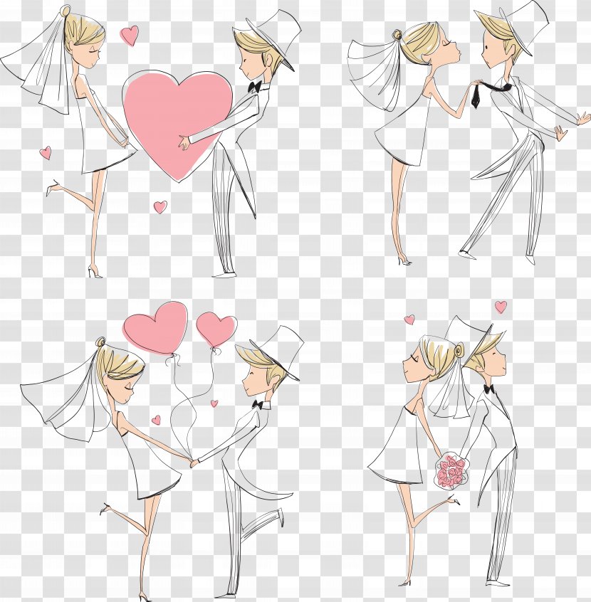 Wedding Invitation Bridegroom - Frame - Vector Cartoon Characters Transparent PNG