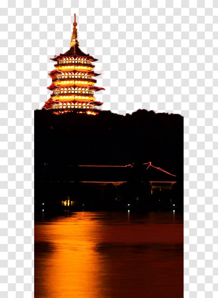 West Lake Leifeng Pagoda - Designer - Hangzhou Night Transparent PNG