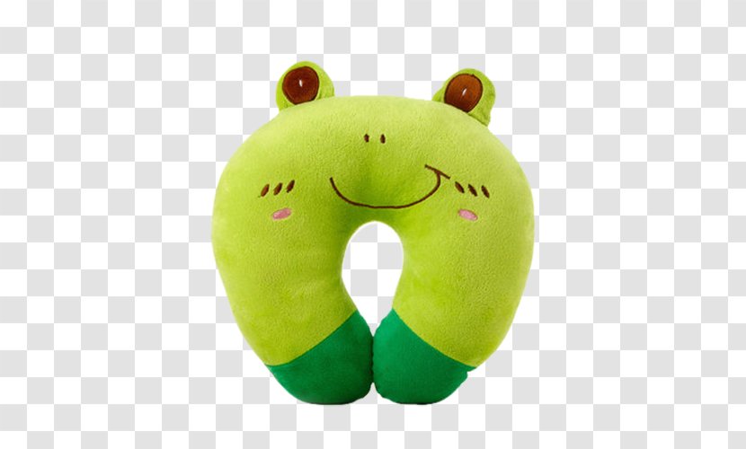 Pillow Cushion Neck Cat Foam - Green Frog U-pillow Transparent PNG