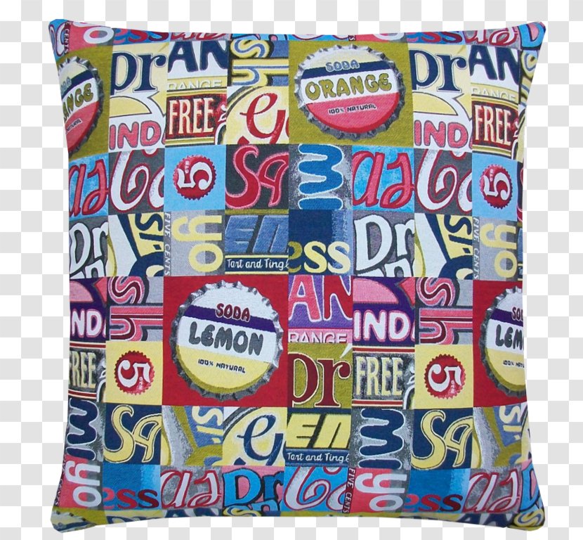 Cushion Throw Pillows Textile Patchwork - Material - Lemon Soda Transparent PNG