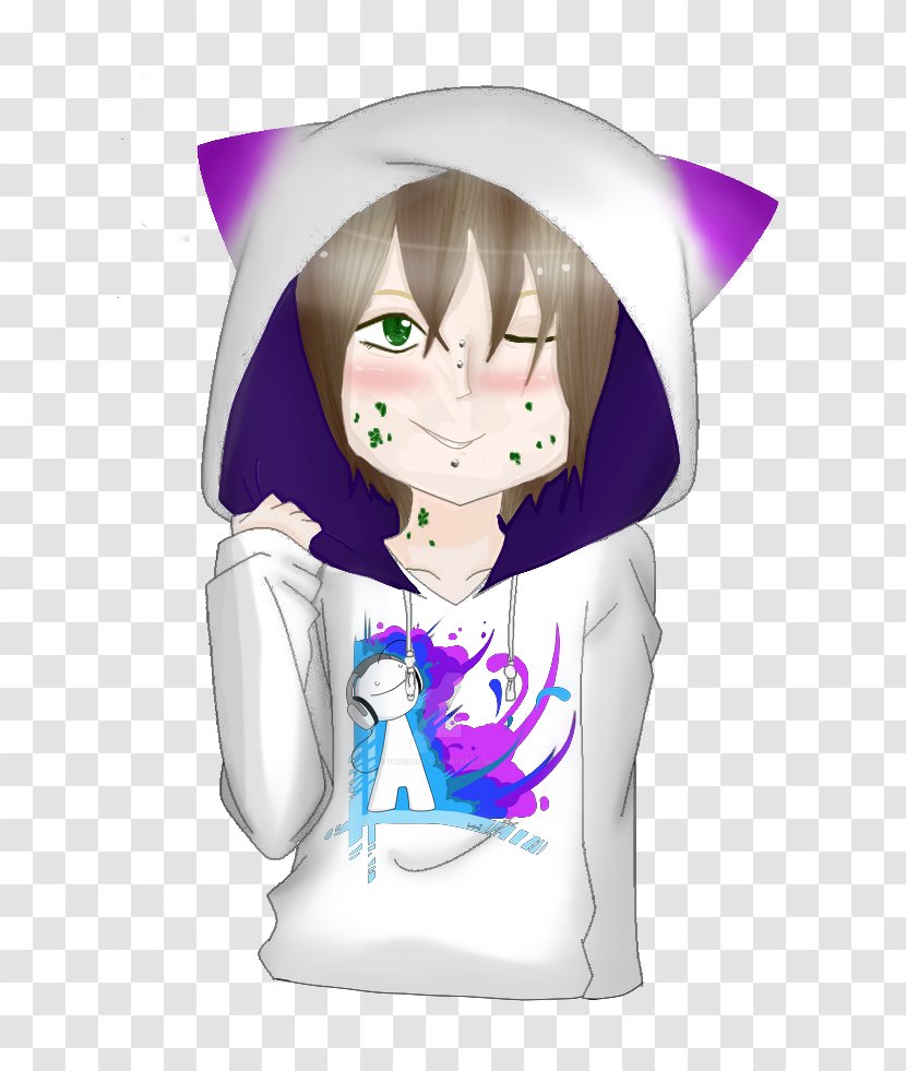 Hoodie T-shirt Purple Cartoon - Heart Transparent PNG