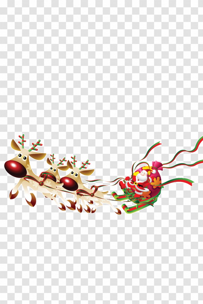 Santa Claus's Reindeer Christmas Desktop Wallpaper - Creative Transparent PNG
