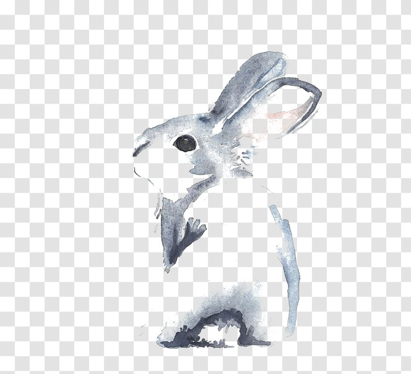 Cinnamon Rabbit Watercolour Flowers Drawing Watercolor Painting - Tail - Little Transparent PNG