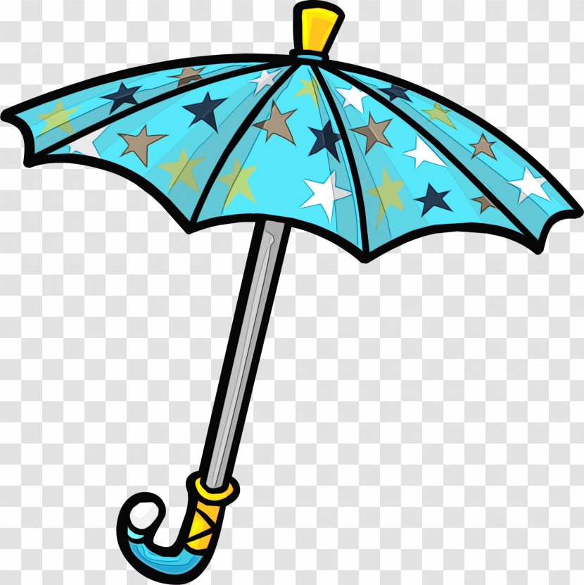 Umbrella Cartoon - Aqua - Turquoise Transparent PNG