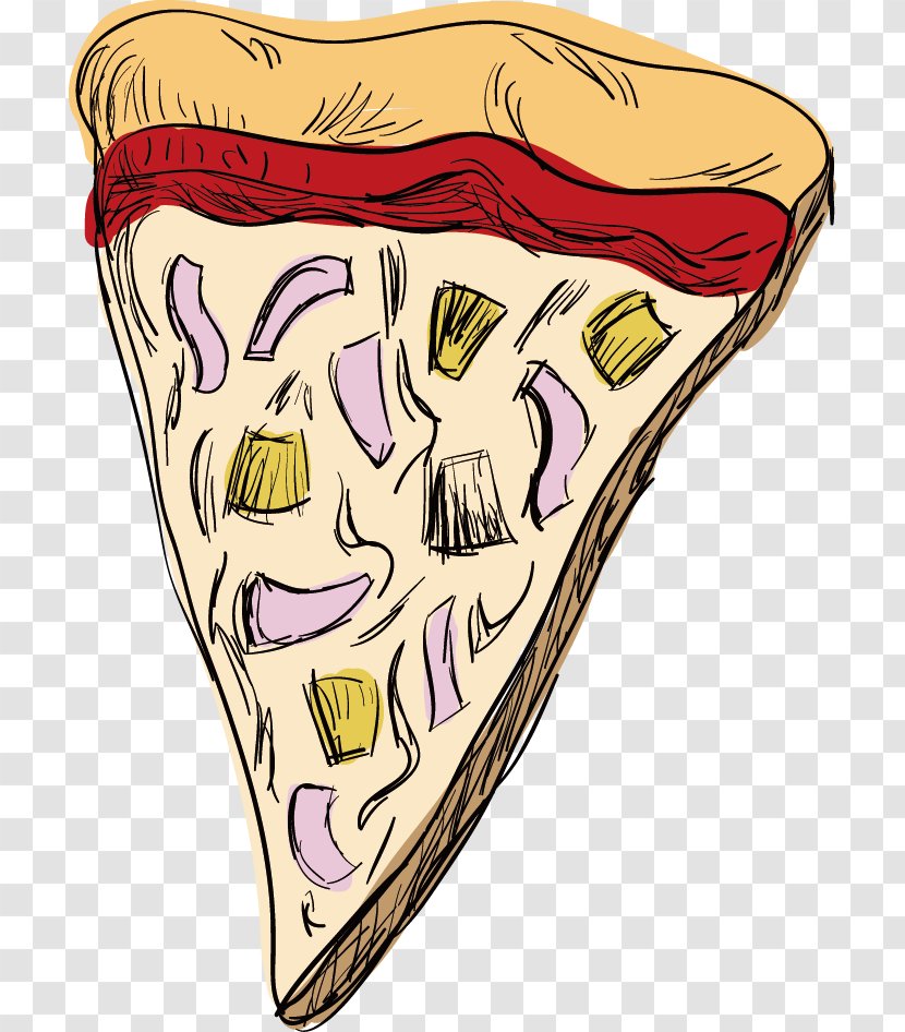 New York-style Pizza Italian Cuisine Drawing - Heart Transparent PNG