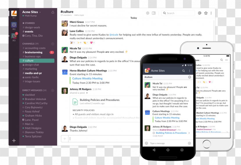 Slack Messaging Apps - Mobile Phone - Messenger Transparent PNG