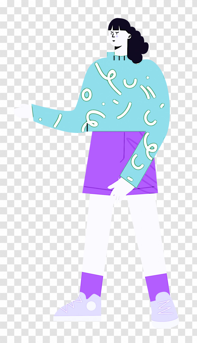 Standing Shorts Woman Transparent PNG