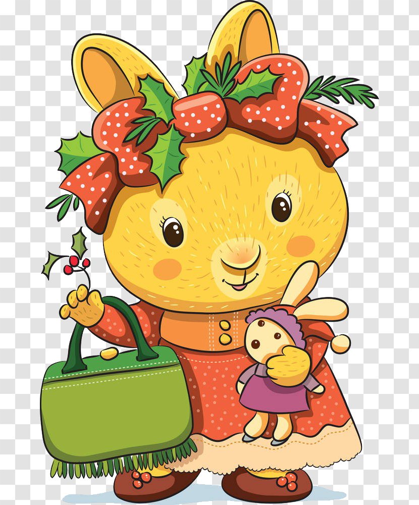 Easter Bunny Santa Claus Rabbit Christmas - Flowering Plant - Mother With Transparent PNG
