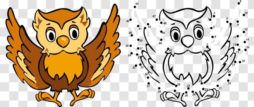 Owl Coloring Book Animals: Dot To Connect The Dots Penguin - Bird Of Prey - Toys Decoration Transparent PNG