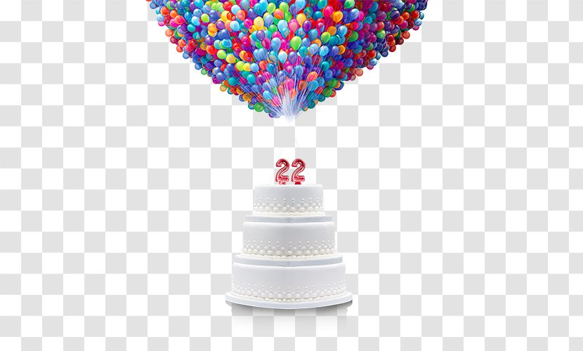 Colorful Balloons Wedding Birthday Cake - Art - Painting Transparent PNG