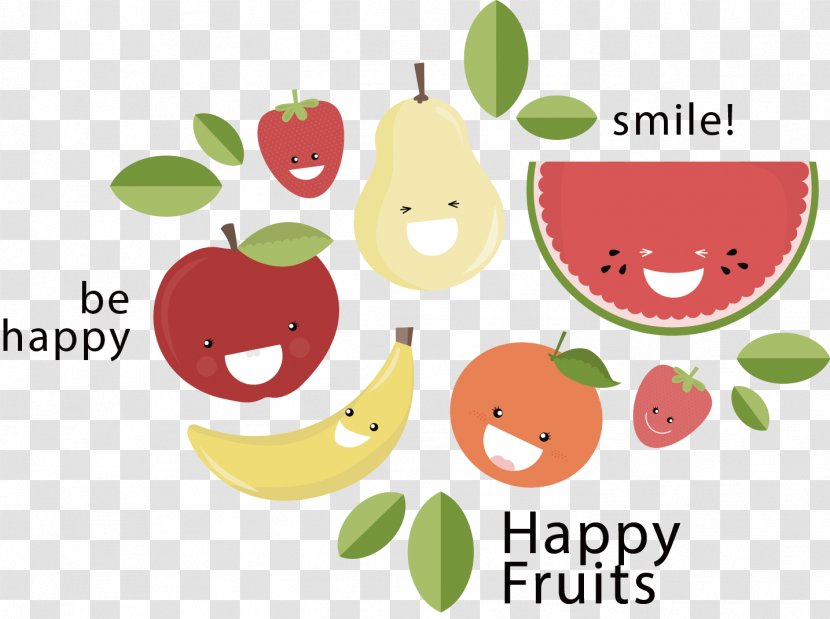 Euclidean Vector Fruit Food Illustration - Painted Smiley Transparent PNG