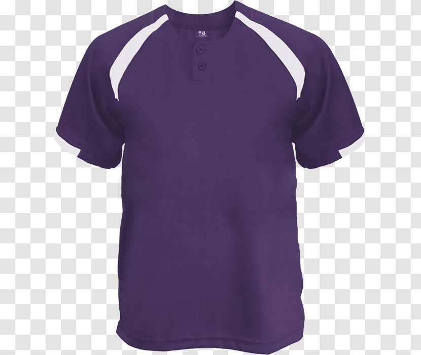 T-shirt Jersey Baseball Uniform Placket - U Wite Purple Cheer Uniforms Transparent PNG