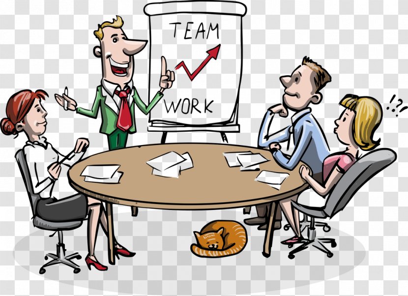 Teamwork Management Virtual Team Brainstorming - Watercolor - Cartoon Transparent PNG