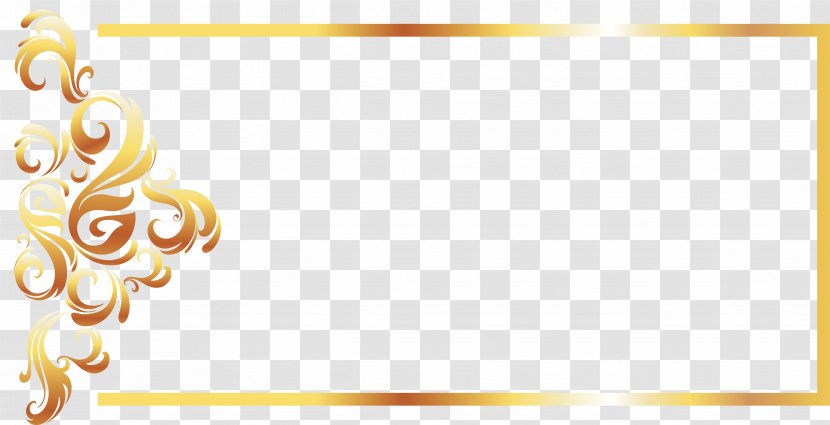 Yellow Recreation Pattern - Gold Line Border European Vector Transparent PNG