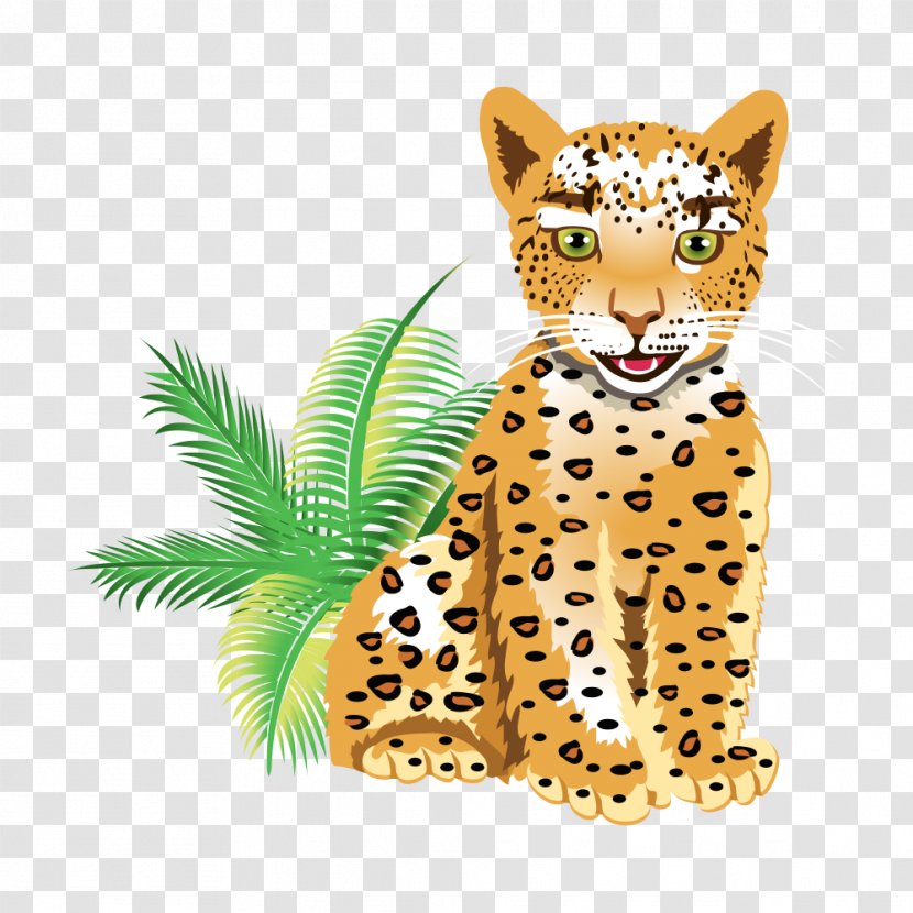 Leopard Cartoon Tiger Clip Art - Small To Medium Sized Cats Transparent PNG