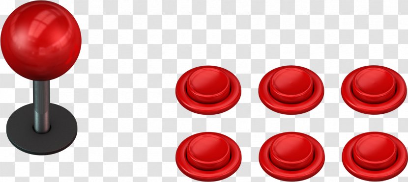 Joystick Red - Game Controllers - Button Games Transparent PNG