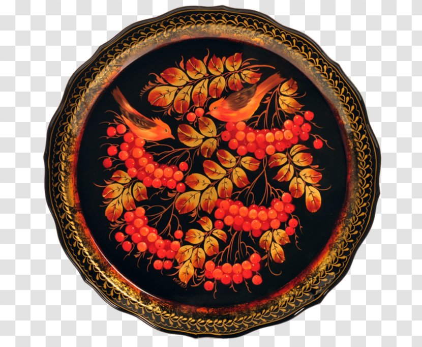 Zhostovo Painting Tray Folk Art - Khokhloma Transparent PNG