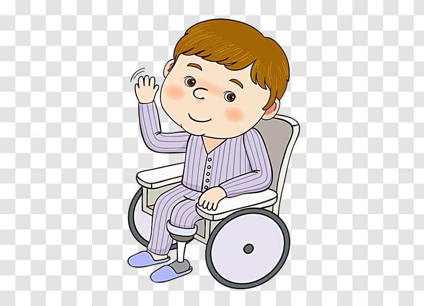 Wheelchair Cartoon Love Is... Illustration - Sitting - A Man In Transparent PNG