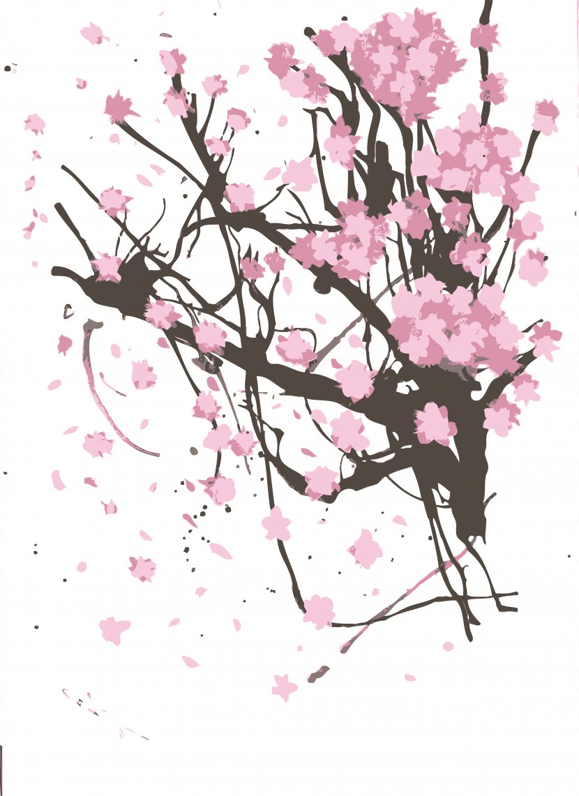 Cherry Blossom Drawing Painting Art - Floral Design - Sakura Transparent PNG