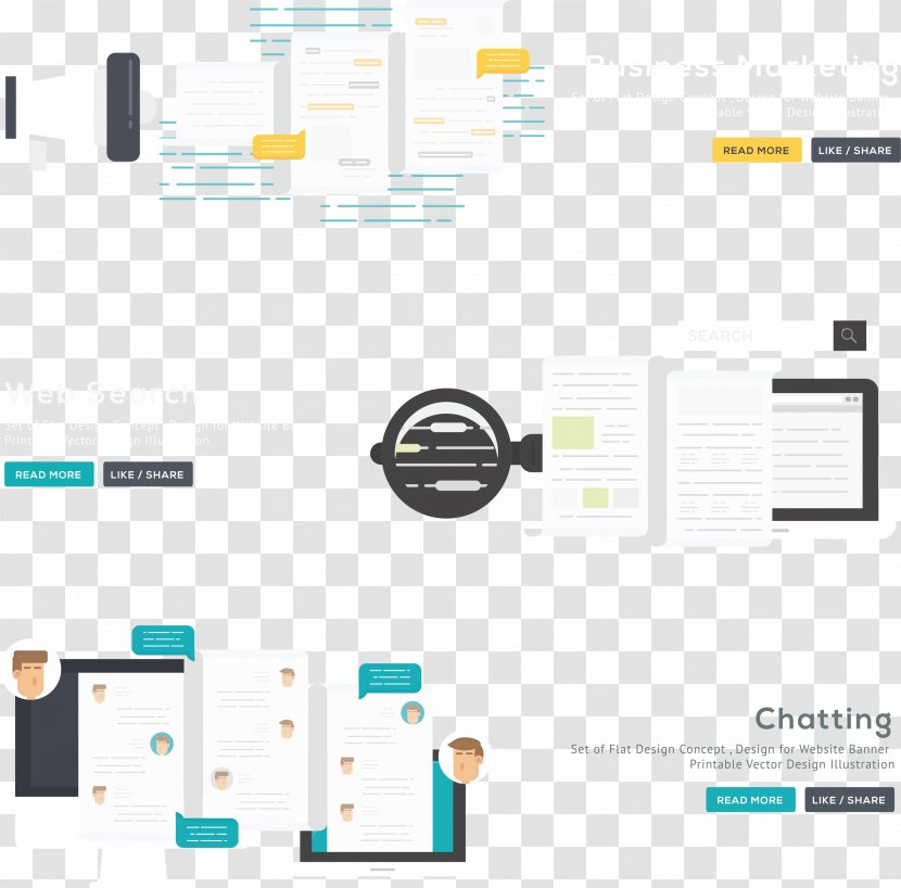 Responsive Web Design Development - Flat - Business Vector PPT Pictures Transparent PNG