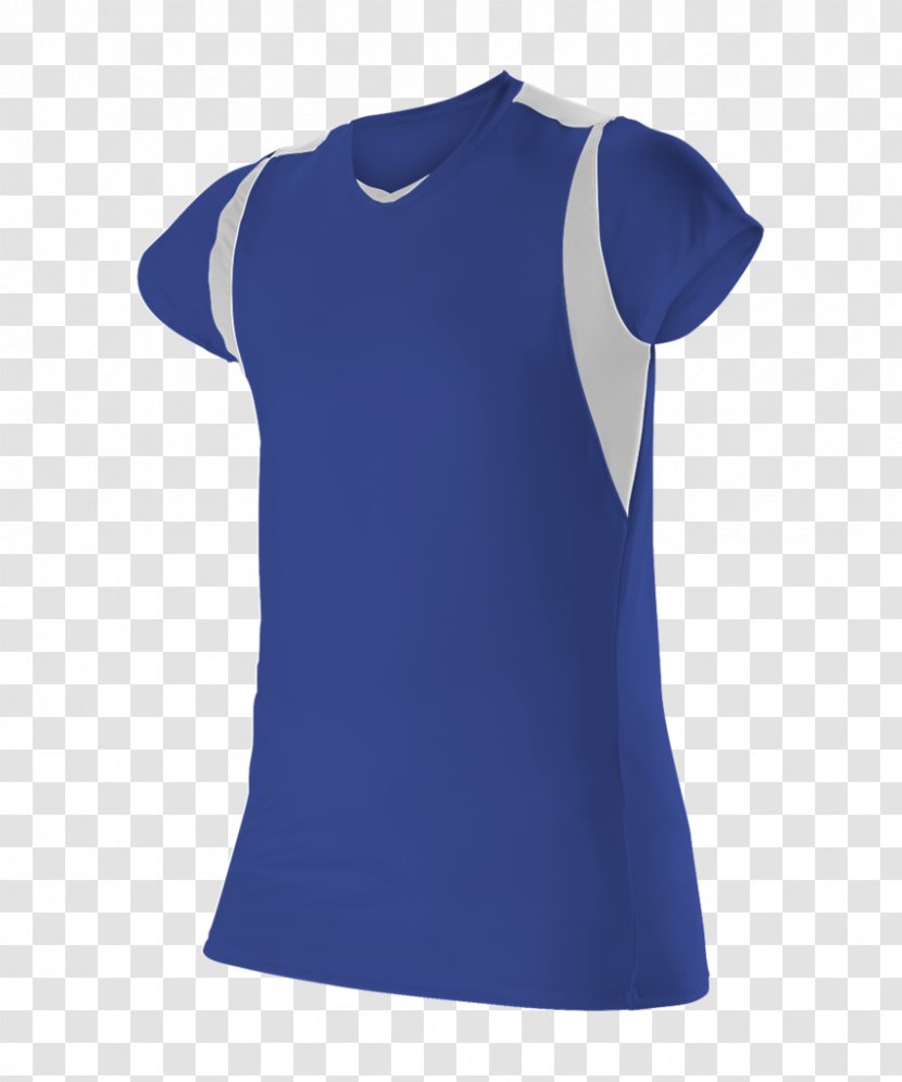 T-shirt Jersey Sleeve Volleyball Sportswear - Electric Blue - Women Transparent PNG