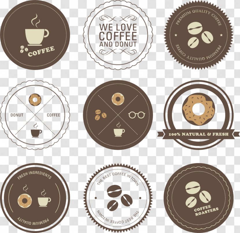 Vector Hand-painted Coffee And Dessert Icons - Restaurant - Logo Transparent PNG