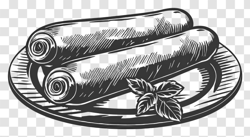 Roll - Rolled Pastries On Plate Transparent PNG
