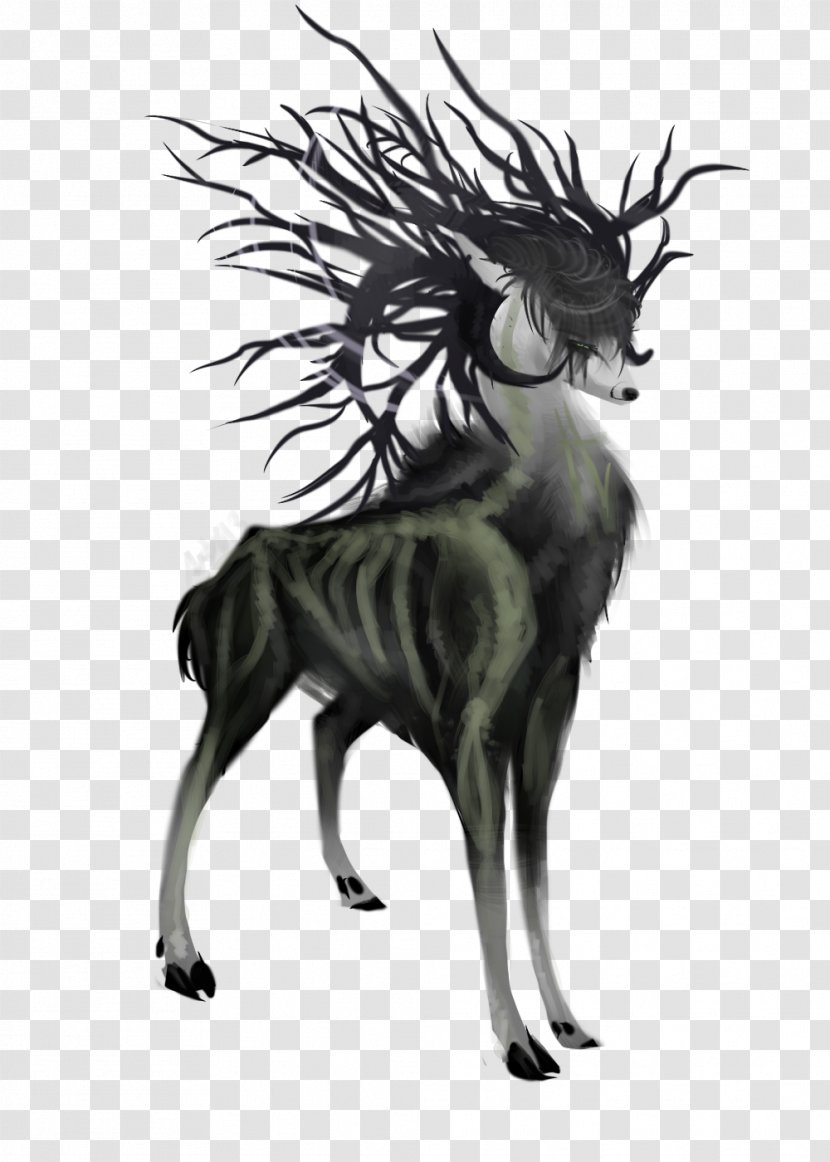 Reindeer Drawing Antelope Horse Legendary Creature - Like Mammal Transparent PNG