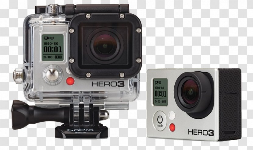 GoPro HERO3 Black Edition White Action Camera - Gopro Hero3 Silver Transparent PNG