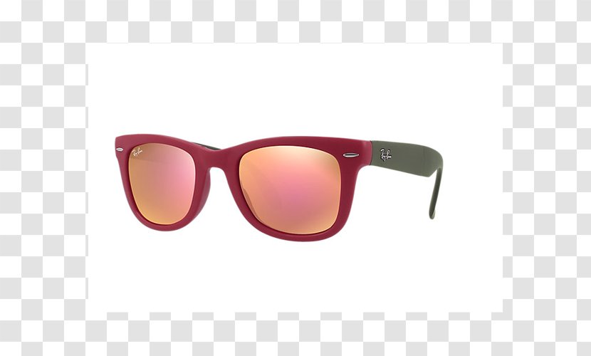 Ray-Ban Wayfarer Folding Flash Lenses Sunglasses Original Classic - Magenta - Ray Ban Transparent PNG