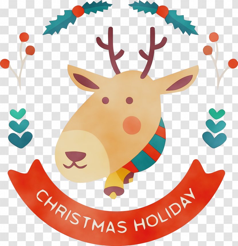 Reindeer - Watercolor - Fawn Sticker Transparent PNG