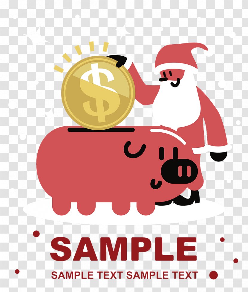 Piggy Bank Domestic Pig - Santa Claus Transparent PNG