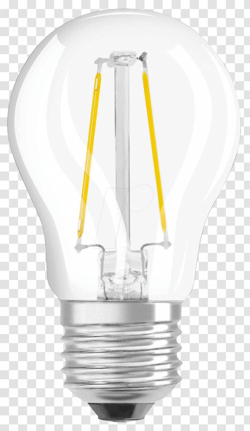 LED Lamp Filament Osram Edison Screw - Yellow Transparent PNG