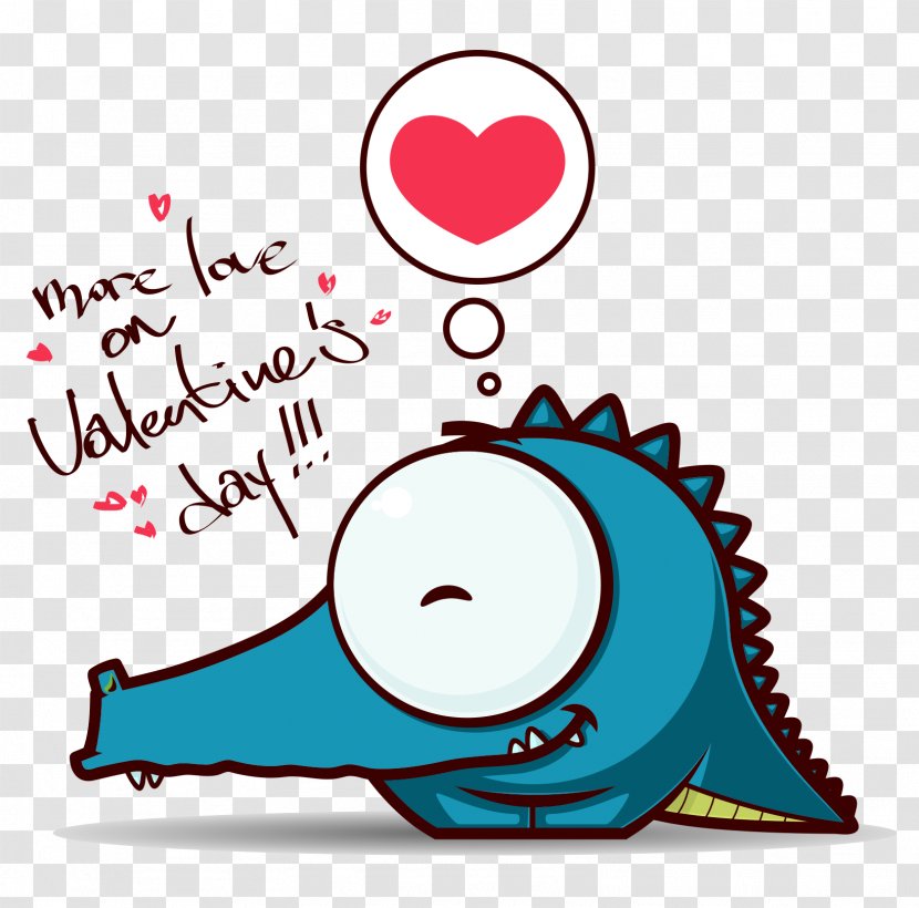 Valentines Day Greeting Card Heart Stock Illustration - Frame - Blue Dinosaur Vector Transparent PNG