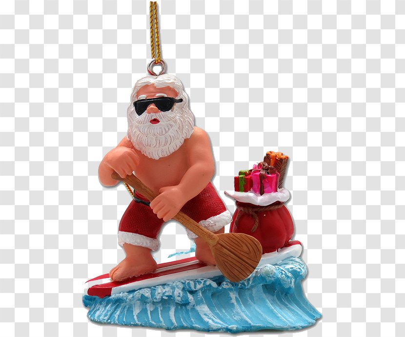 Christmas Ornament Figurine Standup Paddleboarding Transparent PNG