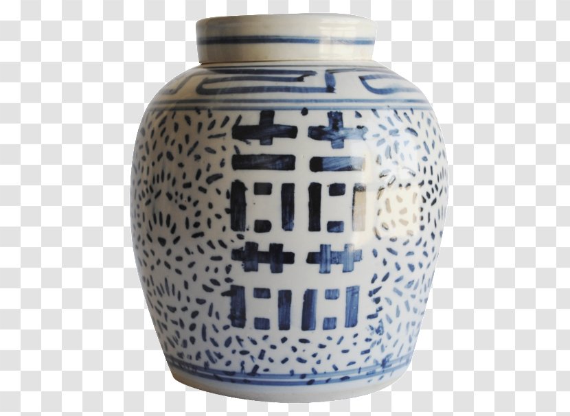Ceramic Urn Blue And White Pottery Vase Porcelain - Double Happiness Jar Transparent PNG