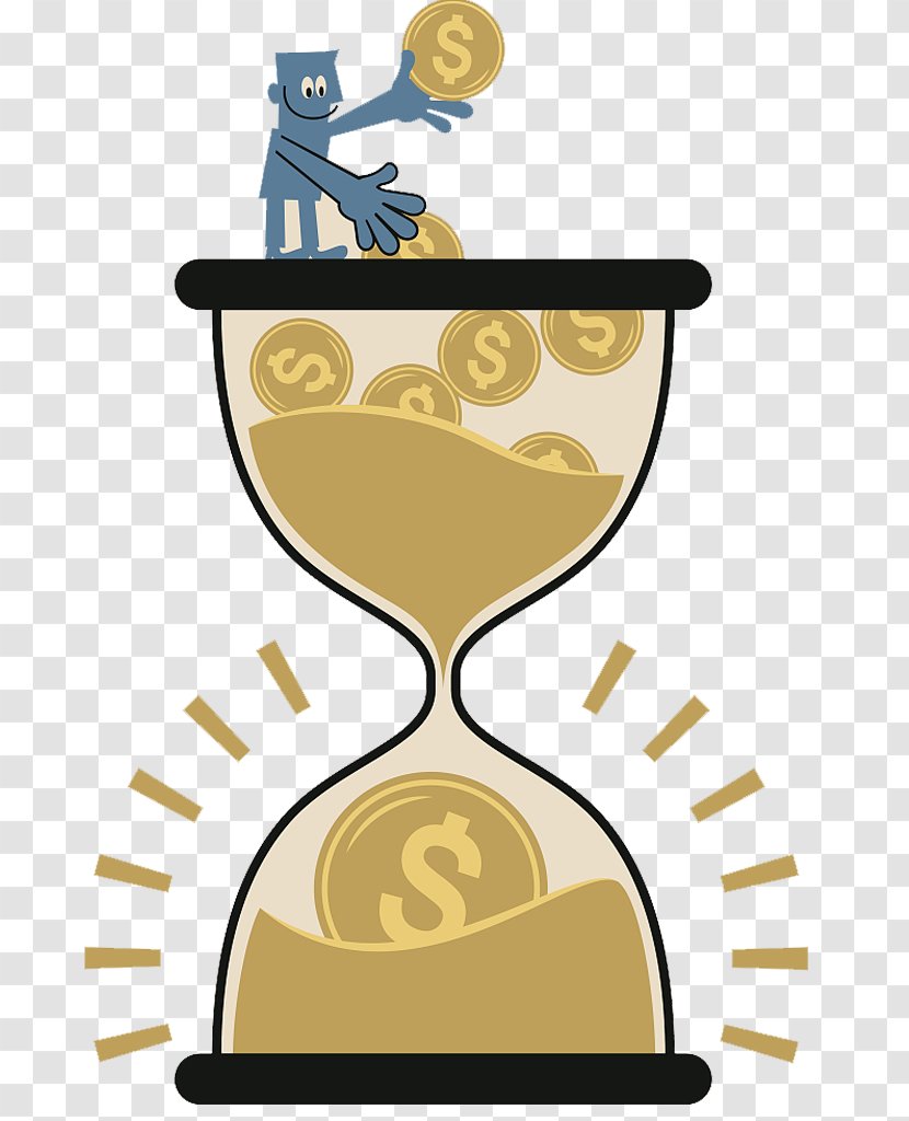 Hourglass Clock Time Sand Illustration - Yellow - Download The Chart Transparent PNG